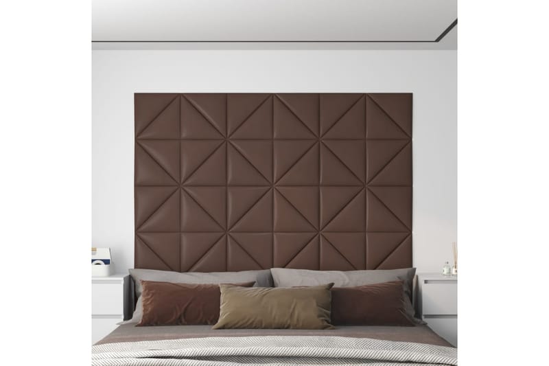 beBasic vægpaneler 12 stk. 30x30 cm 1,08 mÂ² kunstlæder brun - Brun - Hus & renovering - Byggeri - Gulv, væg & tag - Gulv & vægbeklædning - Vægpanel & panelplade