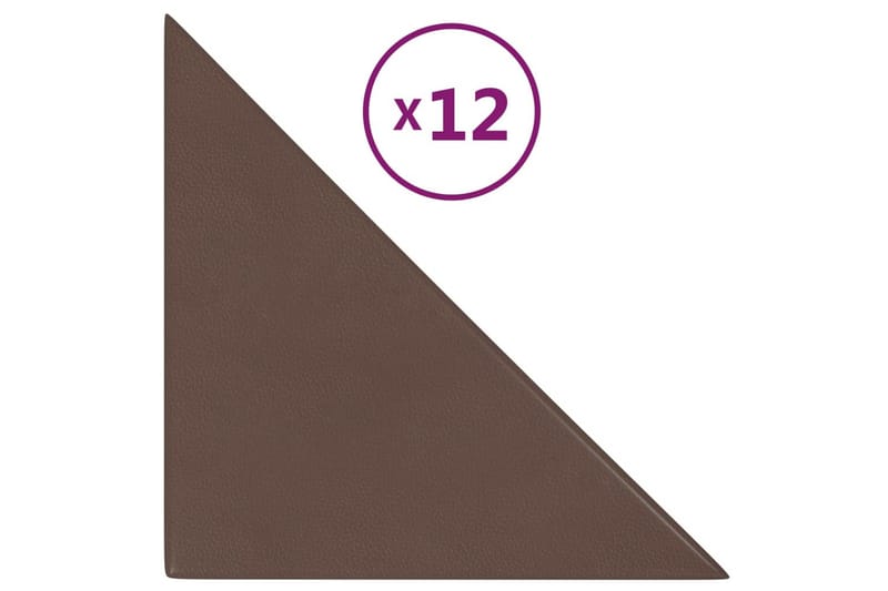 beBasic vægpaneler 12 stk. 30x30 cm 1,08 mÂ² kunstlæder brun - Brun - Hus & renovering - Byggeri - Gulv, væg & tag - Gulv & vægbeklædning - Vægpanel & panelplade