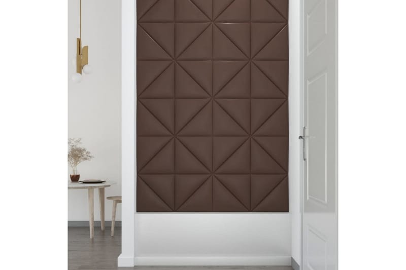 beBasic vægpaneler 12 stk. 30x30 cm 1,08 mÂ² kunstlæder brun - Brun - Hus & renovering - Byggeri - Gulv, væg & tag - Gulv & vægbeklædning - Vægpanel & panelplade