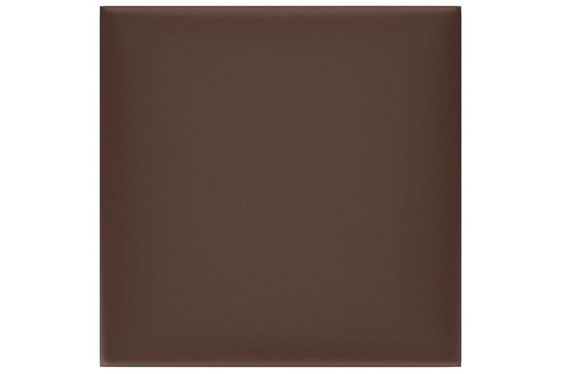 beBasic vægpaneler 12 stk. 30x30 cm 1,08 mÂ² kunstlæder brun - Brun - Vægpanel & panelplade