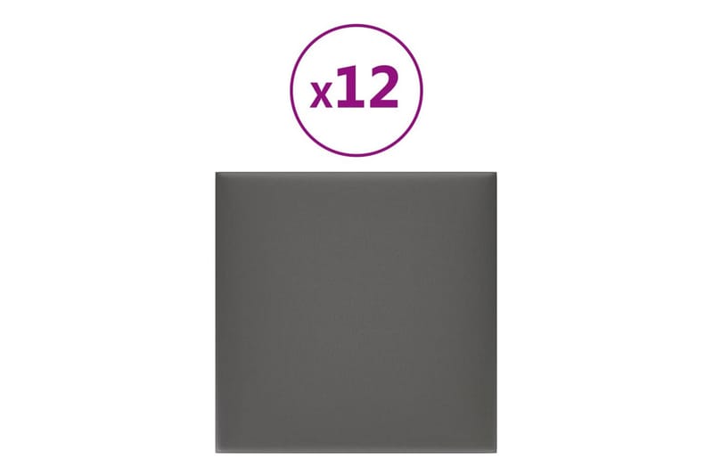 beBasic vægpaneler 12 stk. 30x30 cm 1,08 mÂ² kunstlæder grå - GrÃ¥ - Hus & renovering - Byggeri - Gulv, væg & tag - Gulv & vægbeklædning - Vægpanel & panelplade