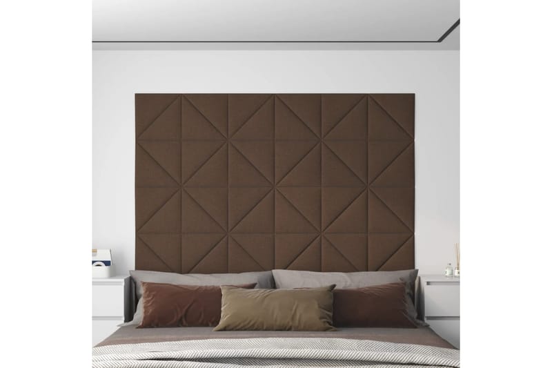 beBasic vægpaneler 12 stk. 30x30 cm 1,08 mÂ² stof brun - Brun - Vægpanel & panelplade