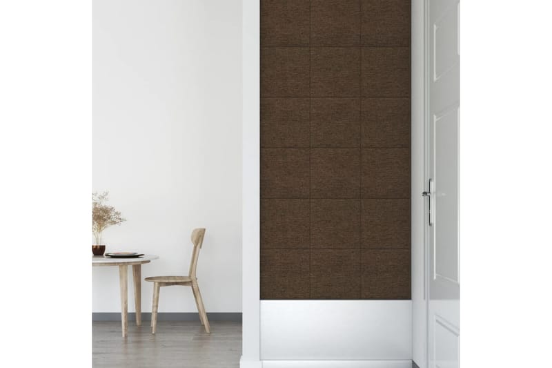 beBasic vægpaneler 12 stk. 30x30 cm 1,08 mÂ² stof brun - Brun - Vægpanel & panelplade