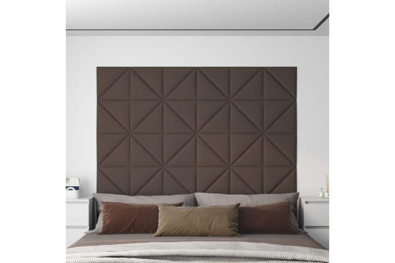 beBasic vægpaneler 12 stk. 30x30 cm 1,08 mÂ² stof gråbrun - GrÃ¥brun - Vægpanel & panelplade