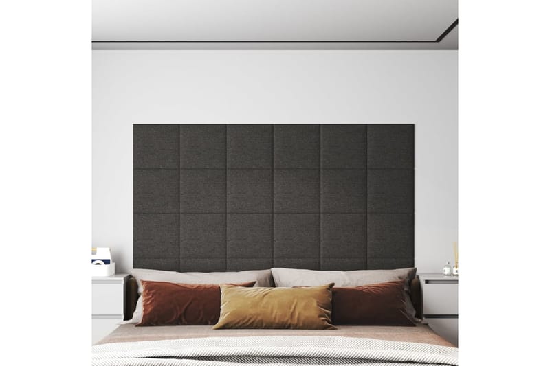 beBasic vægpaneler 12 stk. 30x30 cm 1,08 mÂ² stof mørkegrå - GrÃ¥ - Hus & renovering - Byggeri - Gulv, væg & tag - Gulv & vægbeklædning - Vægpanel & panelplade