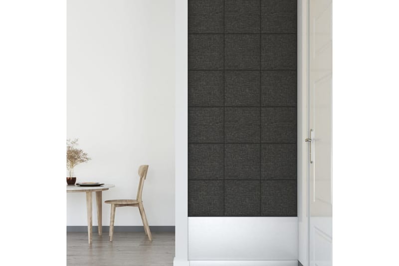 beBasic vægpaneler 12 stk. 30x30 cm 1,08 mÂ² stof mørkegrå - GrÃ¥ - Hus & renovering - Byggeri - Gulv, væg & tag - Gulv & vægbeklædning - Vægpanel & panelplade