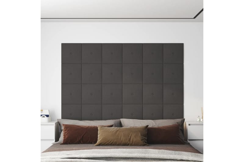 beBasic vægpaneler 12 stk. 30x30 cm 1,08 mÂ² stof mørkegrå - GrÃ¥ - Vægpanel & panelplade