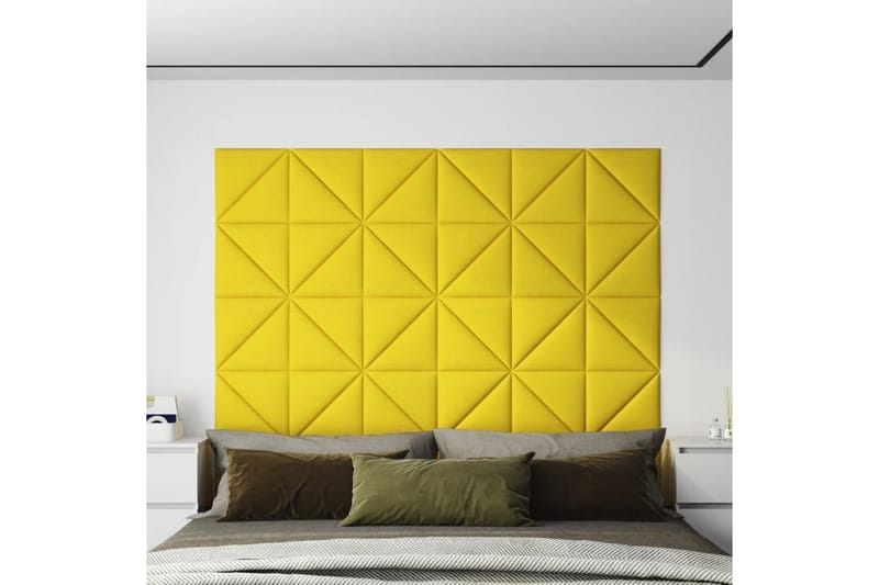beBasic vægpaneler 12 stk. 30x30 cm 1,08 mÂ² stof mørkegul - Gul - Hus & renovering - Byggeri - Gulv, væg & tag - Gulv & vægbeklædning - Vægpanel & panelplade