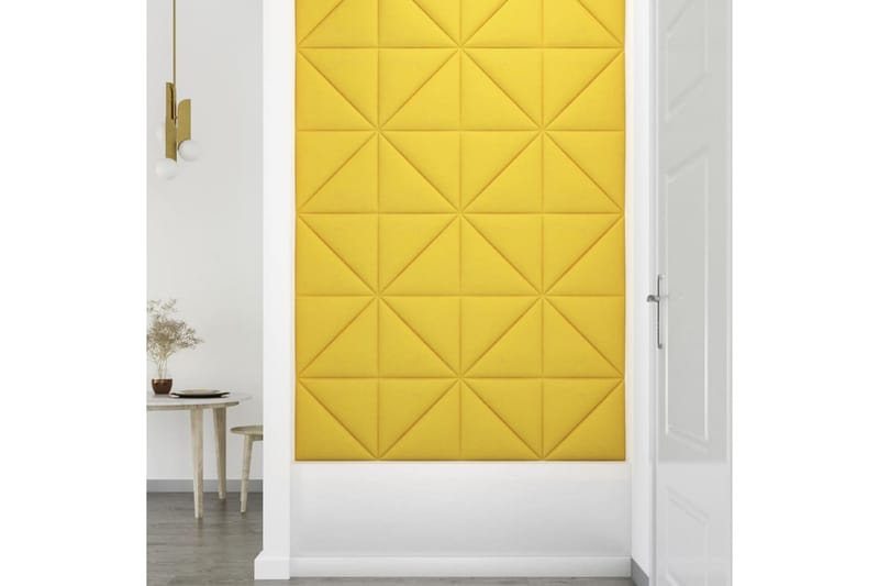 beBasic vægpaneler 12 stk. 30x30 cm 1,08 mÂ² stof mørkegul - Gul - Hus & renovering - Byggeri - Gulv, væg & tag - Gulv & vægbeklædning - Vægpanel & panelplade