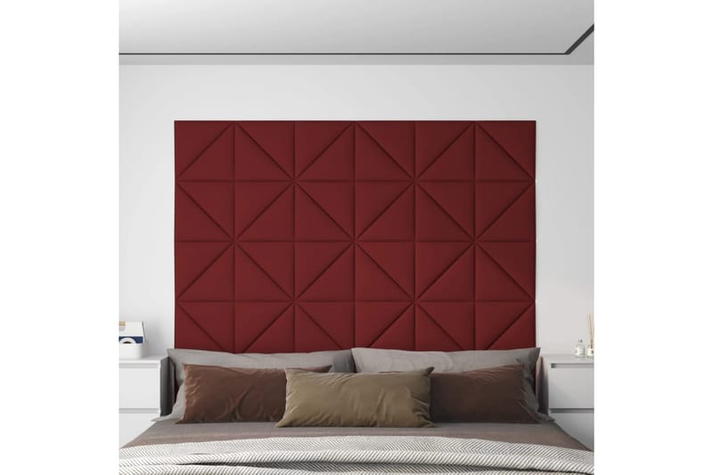 beBasic vægpaneler 12 stk. 30x30 cm 1,08 mÂ² stof vinrød - RÃ¸d - Hus & renovering - Byggeri - Gulv, væg & tag - Gulv & vægbeklædning - Vægpanel & panelplade