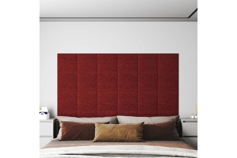 beBasic vægpaneler 12 stk. 30x30 cm 1,08 mÂ² stof vinrød - RÃ¸d - Vægpanel & panelplade