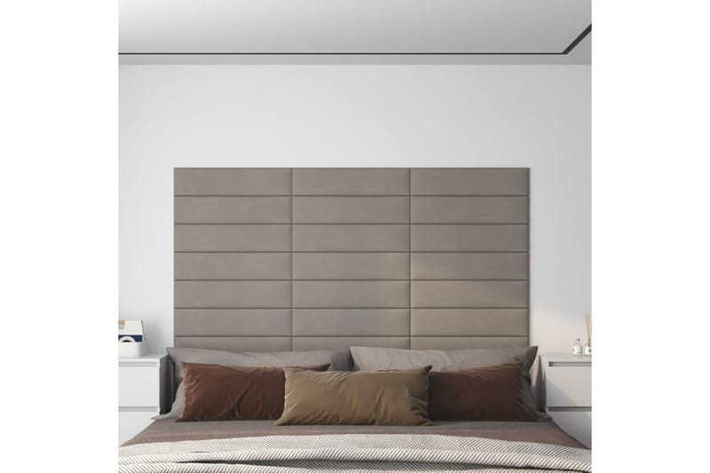 beBasic vægpaneler 12 stk. 60x15 cm 1,08 mÂ² fløjl lysegrå - GrÃ¥ - Hus & renovering - Byggeri - Gulv, væg & tag - Gulv & vægbeklædning - Vægpanel & panelplade