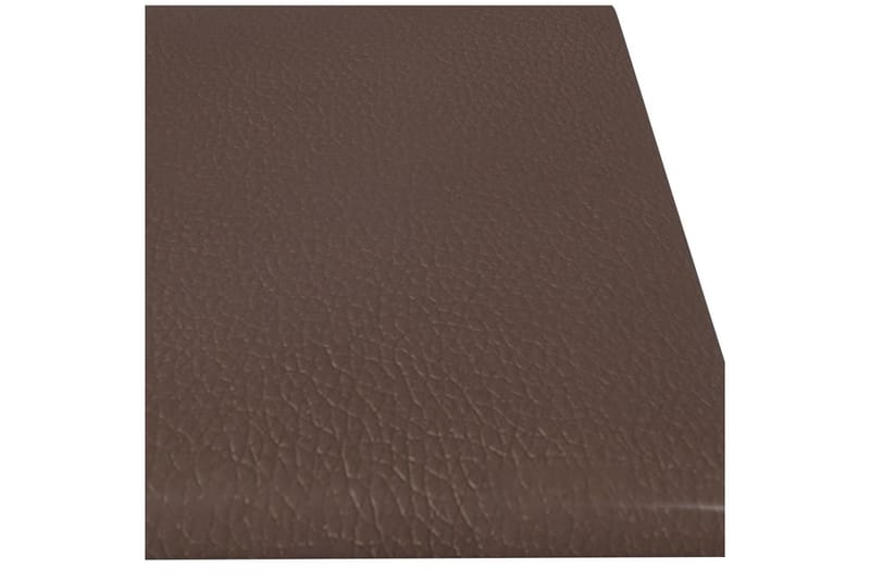 beBasic vægpaneler 12 stk. 60x15 cm 1,08 mÂ² kunstlæder brun - Brun - Vægpanel & panelplade