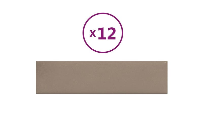 beBasic vægpaneler 12 stk. 60x15 cm 1,08 mÂ² kunstlæder cappuccinofarvet - Brun - Hus & renovering - Byggeri - Gulv, væg & tag - Gulv & vægbeklædning - Vægpanel & panelplade