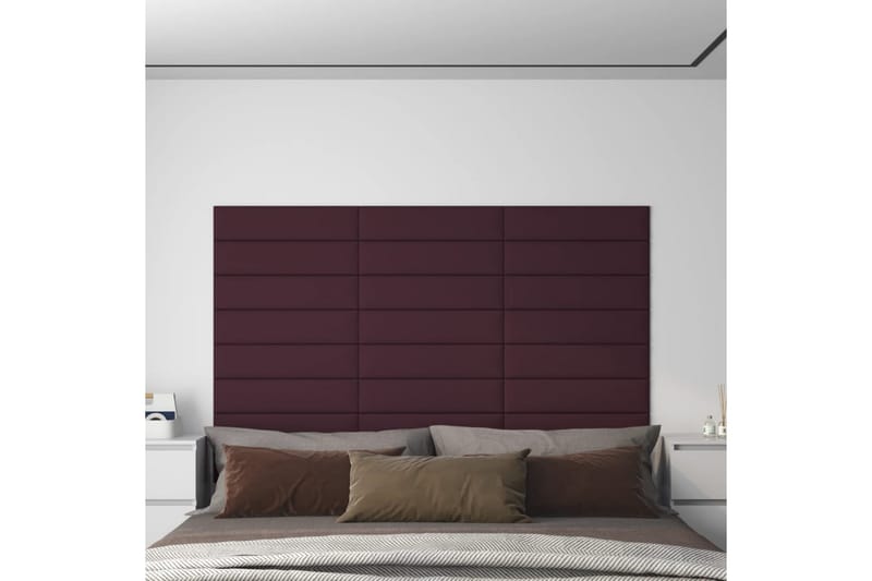 beBasic vægpaneler 12 stk. 60x15 cm 1,08 mÂ² stof lilla - Violet - Vægpanel & panelplade