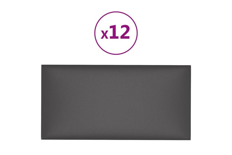 beBasic vægpaneler 12 stk. 60x30 cm 2,16 mÂ² kunstlæder grå - GrÃ¥ - Hus & renovering - Byggeri - Gulv, væg & tag - Gulv & vægbeklædning - Vægpanel & panelplade