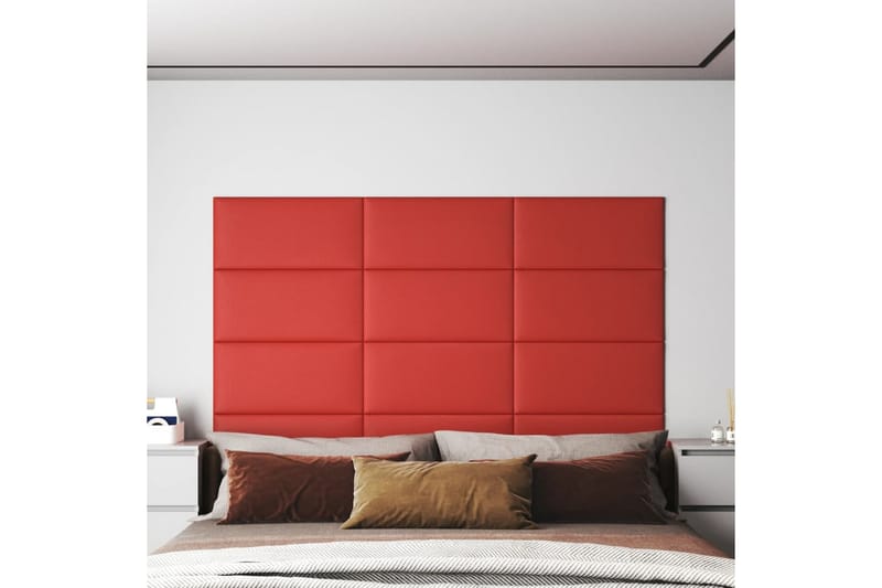 beBasic vægpaneler 12 stk. 60x30 cm 2,16 mÂ² kunstlæder rød - RÃ¸d - Vægpanel & panelplade