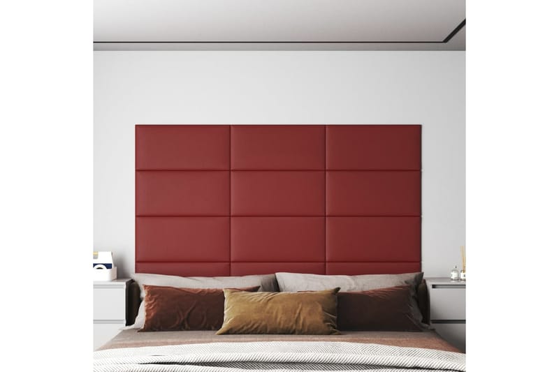 beBasic vægpaneler 12 stk. 60x30 cm 2,16 mÂ² kunstlæder vinrød - RÃ¸d - Vægpanel & panelplade
