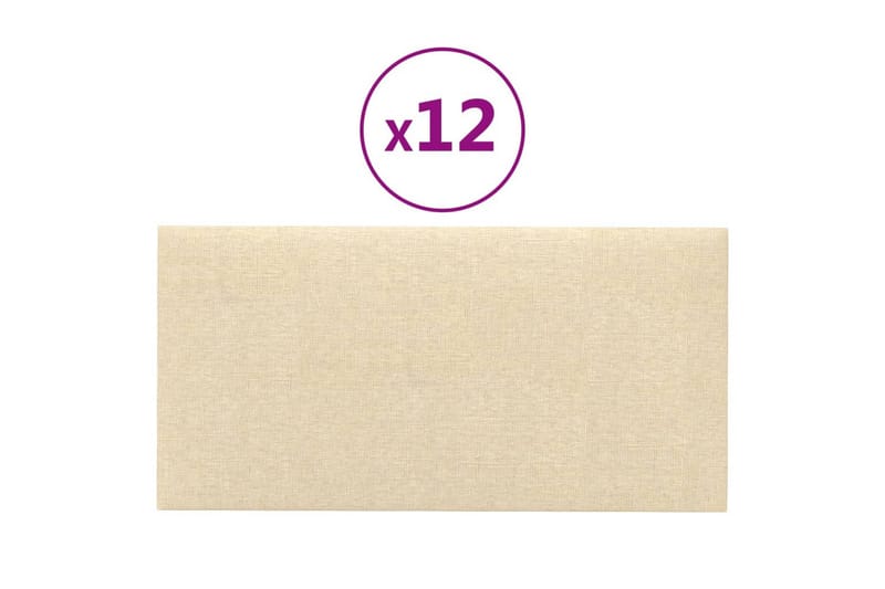 beBasic vægpaneler 12 stk. 60x30 cm 2,16 mÂ² stof cremefarvet - Creme - Hus & renovering - Byggeri - Gulv, væg & tag - Gulv & vægbeklædning - Vægpanel & panelplade