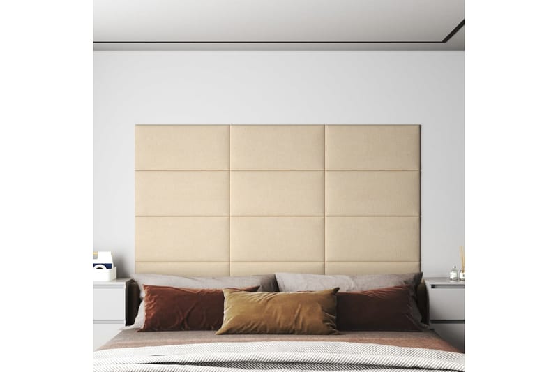 beBasic vægpaneler 12 stk. 60x30 cm 2,16 mÂ² stof cremefarvet - Creme - Hus & renovering - Byggeri - Gulv, væg & tag - Gulv & vægbeklædning - Vægpanel & panelplade