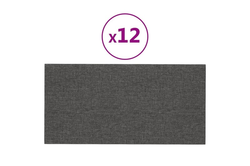 beBasic vægpaneler 12 stk. 60x30 cm 2,16 mÂ² stof mørkegrå - GrÃ¥ - Hus & renovering - Byggeri - Gulv, væg & tag - Gulv & vægbeklædning - Vægpanel & panelplade
