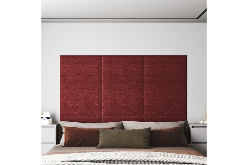 beBasic vægpaneler 12 stk. 60x30 cm 2,16 mÂ² stof vinrød - RÃ¸d - Vægpanel & panelplade