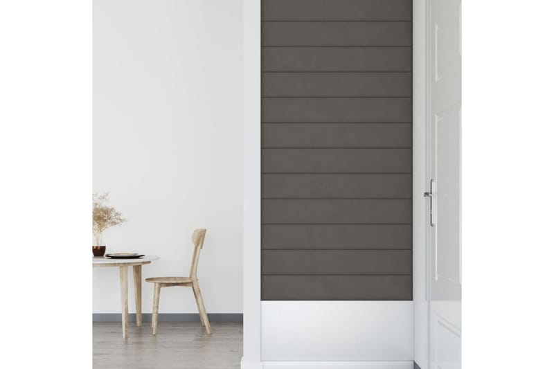 beBasic vægpaneler 12 stk. 90x15 cm 1,62 mÂ² fløjl mørkegrå - GrÃ¥ - Hus & renovering - Byggeri - Gulv, væg & tag - Gulv & vægbeklædning - Vægpanel & panelplade