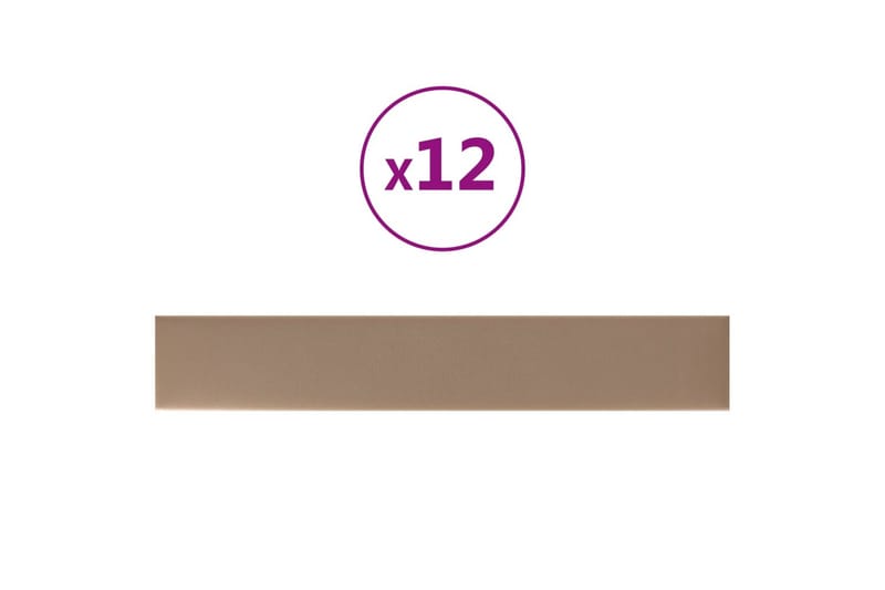 beBasic vægpaneler 12 stk. 90x15 cm 1,62 mÂ² kunstlæder cappuccino - Brun - Hus & renovering - Byggeri - Gulv, væg & tag - Gulv & vægbeklædning - Vægpanel & panelplade