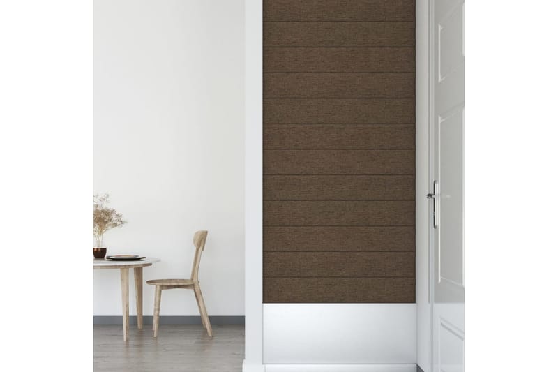 beBasic vægpaneler 12 stk. 90x15 cm 1,62 mÂ² stof brun - Brun - Vægpanel & panelplade