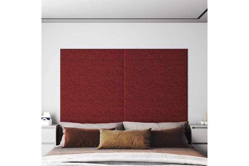 beBasic vægpaneler 12 stk. 90x15 cm 1,62 mÂ² stof vinrød - RÃ¸d - Vægpanel & panelplade