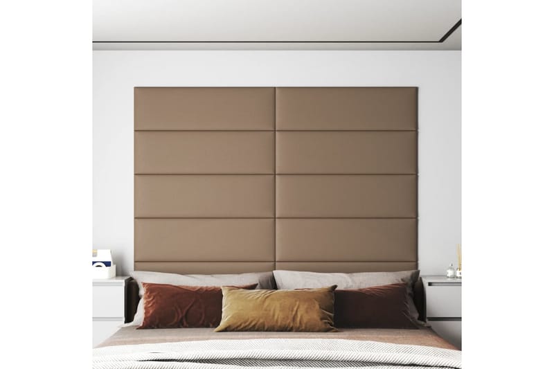 beBasic vægpaneler 12 stk. 90x30 cm 3,24 mÂ² kunstlæder cappuccino - Brun - Hus & renovering - Byggeri - Gulv, væg & tag - Gulv & vægbeklædning - Vægpanel & panelplade