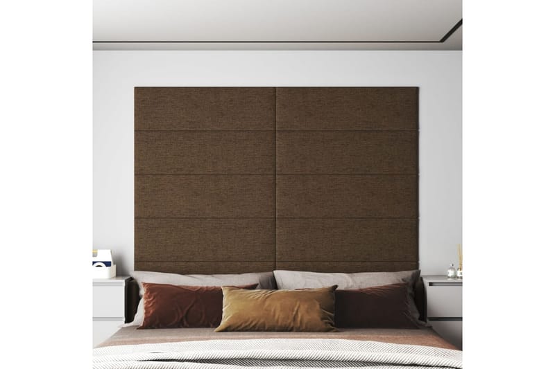 beBasic vægpaneler 12 stk. 90x30 cm 3,24 mÂ² stof brun - Brun - Vægpanel & panelplade