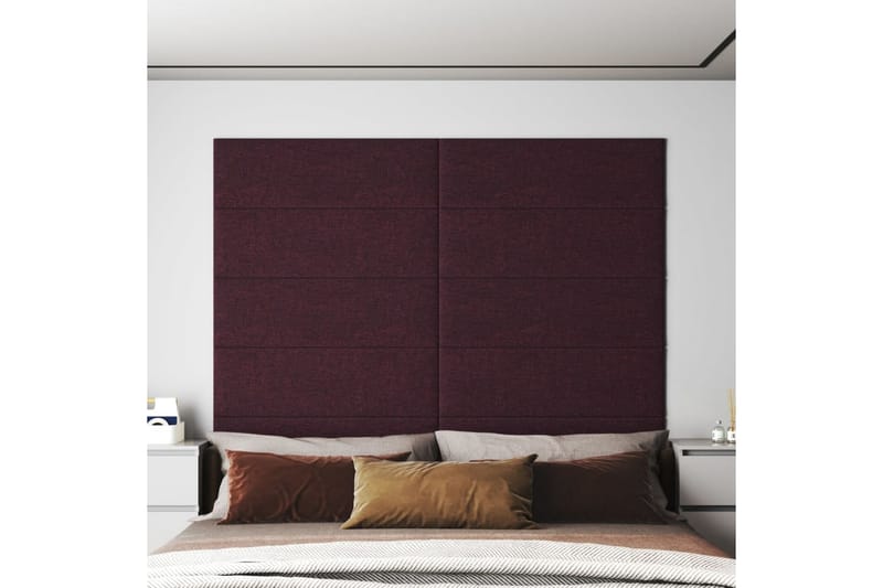 beBasic vægpaneler 12 stk. 90x30 cm 3,24 mÂ² stof lilla - Violet - Vægpanel & panelplade