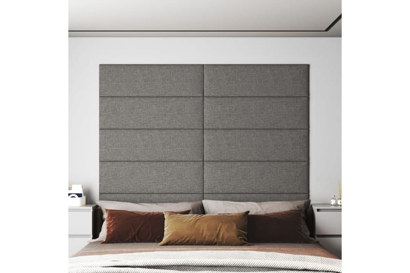 beBasic vægpaneler 12 stk. 90x30 cm 3,24 mÂ² stof lysegrå - GrÃ¥ - Hus & renovering - Byggeri - Gulv, væg & tag - Gulv & vægbeklædning - Vægpanel & panelplade