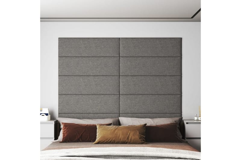 beBasic vægpaneler 12 stk. 90x30 cm 3,24 mÂ² stof lysegrå - GrÃ¥ - Vægpanel & panelplade