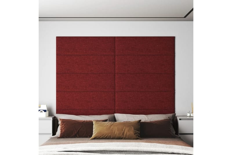 beBasic vægpaneler 12 stk. 90x30 cm 3,24 mÂ² stof vinrød - RÃ¸d - Vægpanel & panelplade