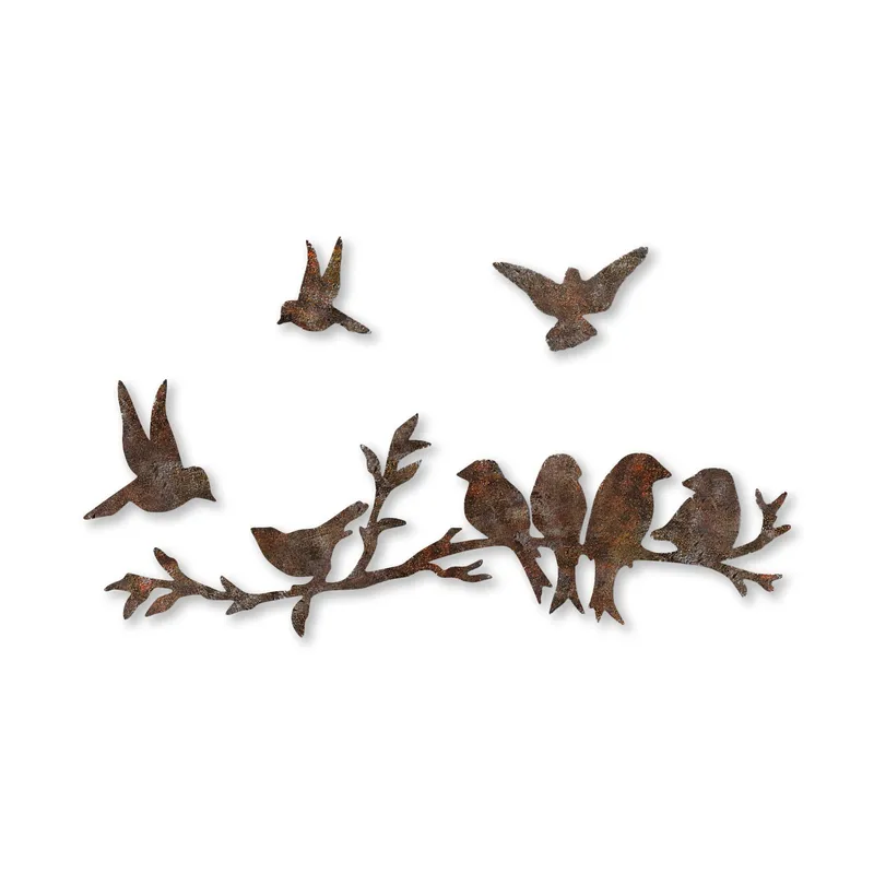 Dekorativ metal-vægdekoration Wallxpert Rusty Birds V2 antikering, undefined