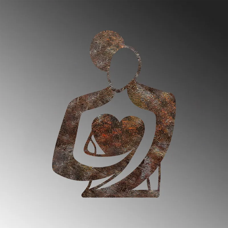 Dekorativ metal-vægdekoration Wallxpert Rusty Hug (70 x 52 cm) - Hus & renovering - Byggeri - Gulv, væg & tag - Gulv & vægbeklædning - Vægplader