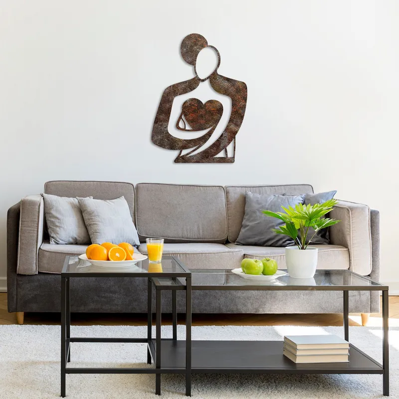 Dekorativ metal-vægdekoration Wallxpert Rusty Hug (70 x 52 cm) - Hus & renovering - Byggeri - Gulv, væg & tag - Gulv & vægbeklædning - Vægplader