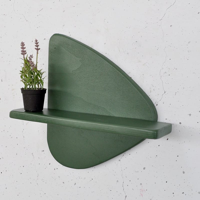 Dekorativ væghylde i træ Hanah Home Magna (35 x 32 x 11 cm) Mørkegrøn - Hus & renovering - Byggeri - Gulv, væg & tag - Gulv & vægbeklædning - Vægplader