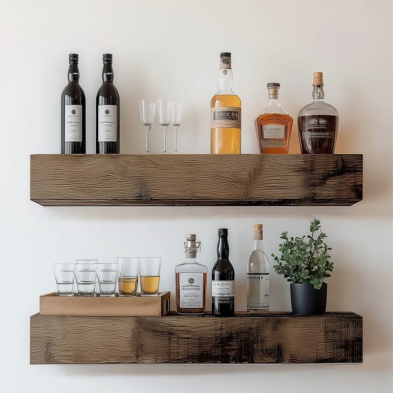 Dekorativ væghylde i træ Hanah Home Rafact (13 x 60 x 11 cm) - Hus & renovering - Byggeri - Gulv, væg & tag - Gulv & vægbeklædning - Vægplader