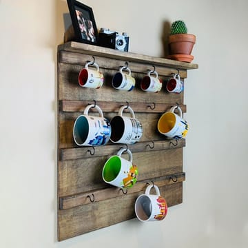Dekorativ væghylde i træ Hanah Home Rafity (55 x 55 x 7 cm) - Hus & renovering - Byggeri - Gulv, væg & tag - Gulv & vægbeklædning - Vægplader