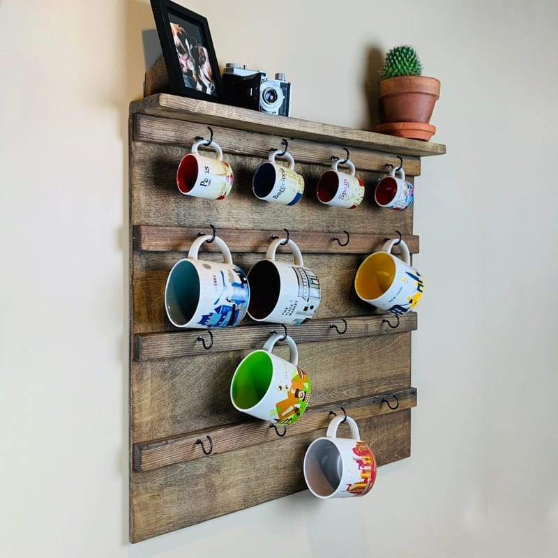Dekorativ væghylde i træ Hanah Home Rafity (55 x 55 x 7 cm) - Hus & renovering - Byggeri - Gulv, væg & tag - Gulv & vægbeklædning - Vægplader