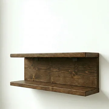Dekorativ væghylde i træ Wallxpert Brano (50 x 20 x 14 cm) Træ - træ - Hus & renovering - Byggeri - Gulv, væg & tag - Gulv & vægbeklædning - Vægplader