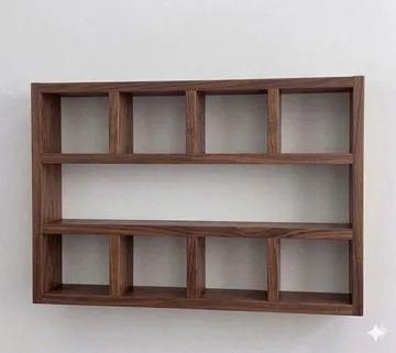 Dekorativ væghylde i træ Wallxpert Brano (60 x 48 x 9 cm) træ - Naturligt træ - Hus & renovering - Byggeri - Gulv, væg & tag - Gulv & vægbeklædning - Vægplader