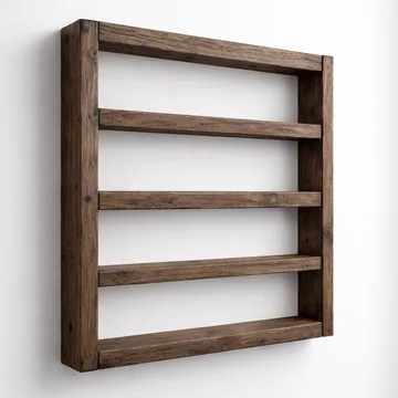 Dekorativ væghylde i træ Wallxpert Cevo (50 x 50 x 7 cm) Træ - Træ - Hus & renovering - Byggeri - Gulv, væg & tag - Gulv & vægbeklædning - Vægplader