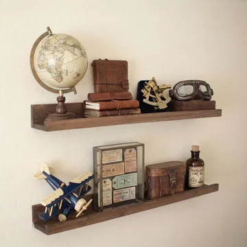 Dekorativ væghylde i træ Wallxpert Devin (70 x 8 x 15 cm) Træ - Træ - Hus & renovering - Byggeri - Gulv, væg & tag - Gulv & vægbeklædning - Vægplader