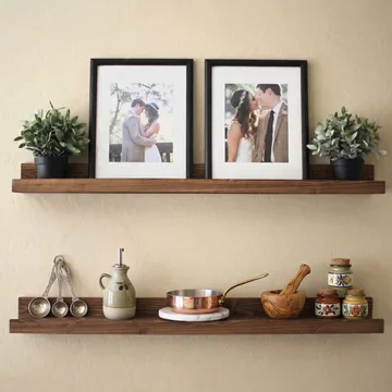 Dekorativ væghylde i træ Wallxpert Devin (70 x 8 x 15 cm) Træ - Træ - Hus & renovering - Byggeri - Gulv, væg & tag - Gulv & vægbeklædning - Vægplader