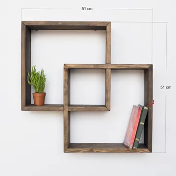 Dekorativ væghylde i træ Wallxpert Erno (51 x 51 x 9 cm) Eg - eg - Hus & renovering - Byggeri - Gulv, væg & tag - Gulv & vægbeklædning - Vægplader