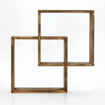 Dekorativ væghylde i træ Wallxpert Erno (51 x 51 x 9 cm) Eg - eg - Hus & renovering - Byggeri - Gulv, væg & tag - Gulv & vægbeklædning - Vægplader